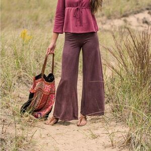 Bohemian Folk Wide Leg Pants (Sunflower)